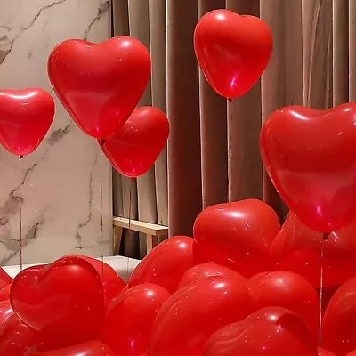 £1.99 • Buy 100 LOVE HEART SHAPE BALLOONS Wedding Party Romantic Baloon Birthday Decoration