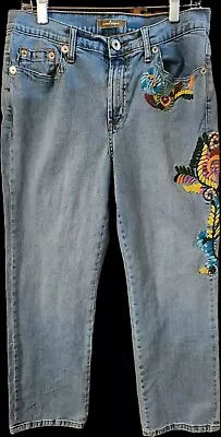 Z Cavaricci Authentic Vintage Embroidered Hand Crafted Women's Jeans Size 12 • $85