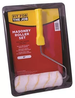 FFJ Paint Roller Tray 9  Masonry Set Painters Sleeve Blockwork Painting Brick • £9.49