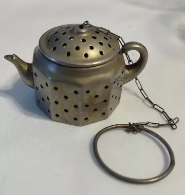 Vtg Collectible Knobby Kraft Teapot Tea Strainer Steeper Attleboro Mass • $29.95