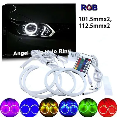 4x RGB Cottom LED Light Ring Angel Eye Halo Headlight DRL For 2003-2009 Mazda 3 • $50.98