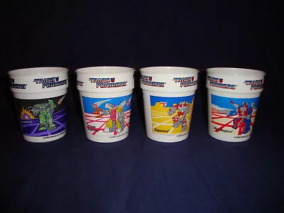 Vintage 1986 Hasbro Transformers Plastic Cups Set Of 4 Devastator Superion • $50