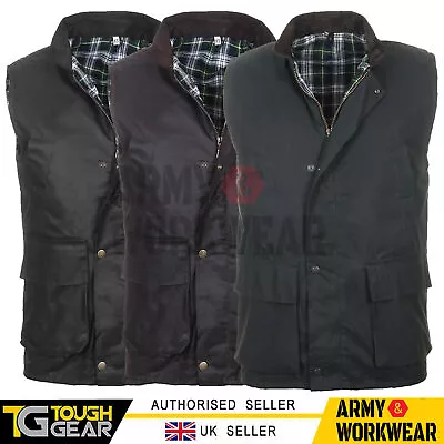 Mens British Made Wax Quilted Gilet Bodywarmer Country Wear Waistcoat Padded • £21.99