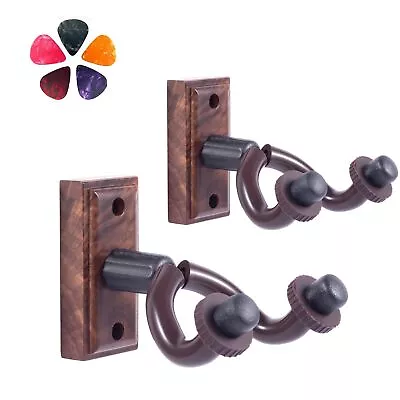 Guitar Wall Hanger Mount 2-Pack Black Walnut Guitar Hanger With Screws And Adju • $13.87