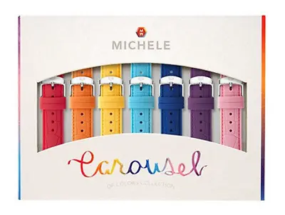 NEW MICHELE 16mm Carousel Crocodile Embossed Silicone Watch Strap Gift Set • $144