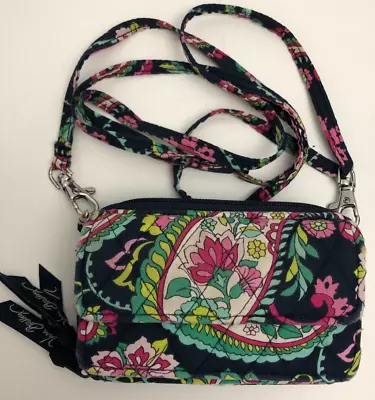 Vera Bradley Petal Paisley All In One Crossbody Purse Small Phone UC Corner Wear • $5.99