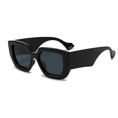 Retro Thick Oversized Square Frame Large Shades Black Sunglasses For Men Women • $15.99