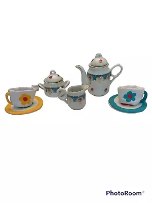 Vintage Mini China Tea SetDecorative Flowers Partial Set With Replacement Cups • $15.50