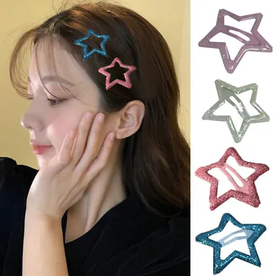 2Pcs Womens Star Hair Clip Hairpin Barrette Stick Bobby Pin Metal Snap Side Clip • $0.72