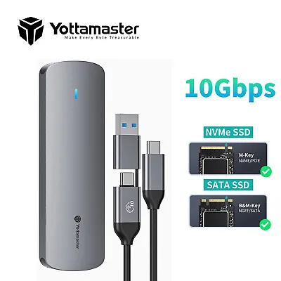 $18.59 • Buy Yottamaster M.2 NVME SATA SSD To Type-C USB 3.2 External Drive Enclosure Case