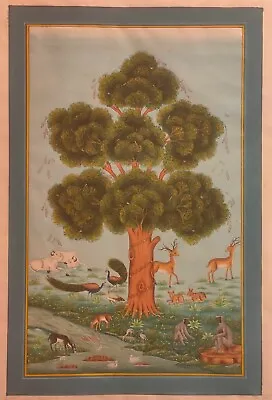 Tree Of Life Handmade Finest Exquisite Indian Miniature Painting On Silk Cloth • $999.99