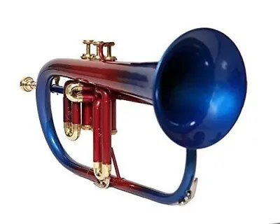 Sai Musical India F-20 Flugel Horn Bb 3 Valve Blue+Red • $175.64