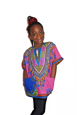 Unisex Dashiki Print African Shirt For Ages 6-8yrs • £10