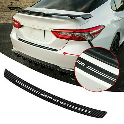 Car Carbon Fiber Rear Trunk Bumper Guard Accessories Decal Sticker Moulding Trim • $10.70