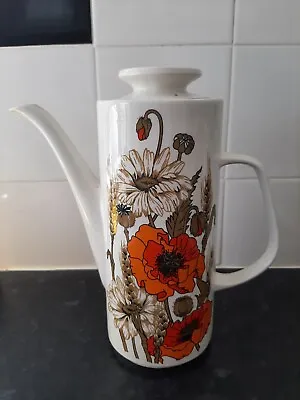 £17.99 • Buy J & G Meakin Coffee Pot Poppy Design 70's Retro Vintage Studio Pottery