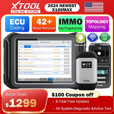 XTOOL X100 MAX Wifi Scanner IMMO Key Programming All System Scan Bi-Directional • $1399