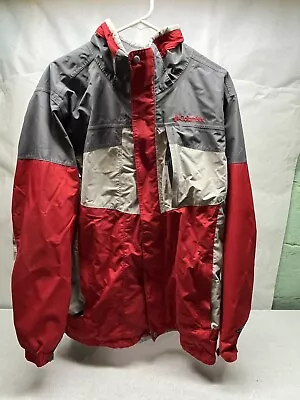Columbia Bugaboo Mens Red Windbreaker Jacket Coat With Hood Large - Pre Owned • $3