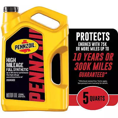 Pennzoil Full Synthetic High Mileage 0W~20 Motor Oil. 5 Quart • $21.88