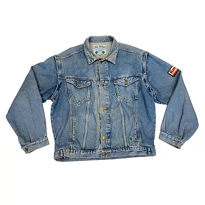 El Paso Zip Off Sleeves Denim Jean Jacket | Vintage 90s Kawasaki Blue Large VTG • $37.30