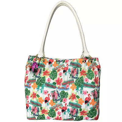 £11.99 • Buy Beach Bag Big Handbag Large Shoulder Bag Printed Patterned Zipped Tote Ladies