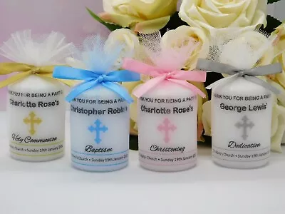 Personalised Holy Communion Baptism Christening Dedication Candle Favour Pack 10 • £12.50