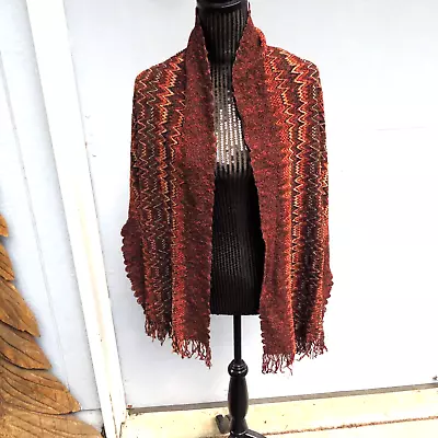 MISSONI Multicolor Wool Blend ZIG ZAG Sciarpa 18x70 Scarf Wrap Made In ITALY • $49.99