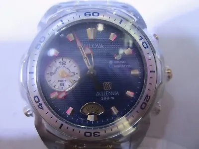 Bulova Millennia Men's Watch Alarm Quartz  S/s Original Japan 98a51 • $490