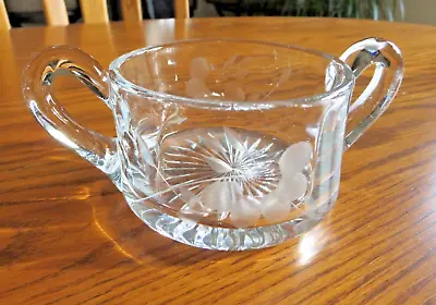 Vintage Sugar Bowl - Deep Cut - Etched Glass • $11.48