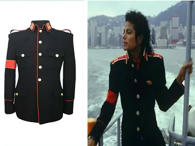 Michael Jackson Black Military Jacket For Mens{DD} • $54.99