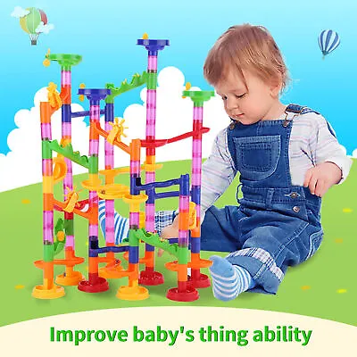 DIY Marble Run Race Set Construction Building Blocks Toy Game Track Kid Maze UK. • £12.09