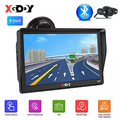 XGODY 9'' HD Bluetooth GPS Navigation Car Navigator W/ Reverse Camera & AU Map • $137.96