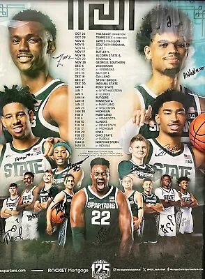 2023 24 Michigan State Spartans Team Autographed Poster Carr Fears ￼ Booker • $299.99