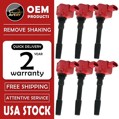 6x Ignition Coil For Maserati Ghibli Quattroporte 2014-19 Levante 2017-19 288233 • $163.18