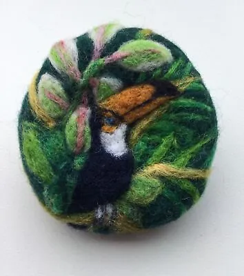 Handmade Needle Felted Toucan Brooch  • £12