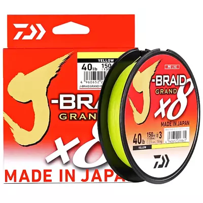 DAIWA J-Braid Grand X8 Yellow 150m Braided Line Finnesse Lure Braid JBRAID • $39.99