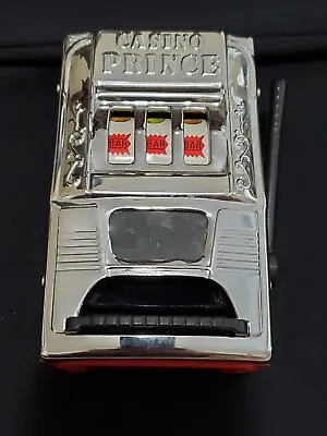 Vintage Casino Prince Slot Machine Toy Bank Waco Japan Red Silver RARE Jackpot • $12.99