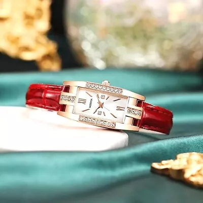 £6.49 • Buy Ladies Wrist Watch Analogue Quartz Fashion Leather Strap Rose Gold Crystal Watch