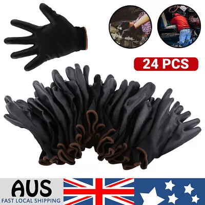 24/48×Antistatic Nylon Gloves Work Safety Working Mechanic Gloves Garden Builder • $18.89