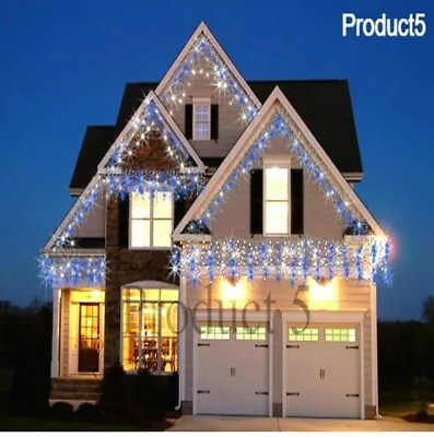 Blue White 960 Icicle Snowing Effect Lights Christmas Xmas LED Indoor/outdoor • £19.99