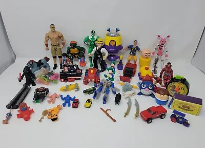 Vintage 80s 90s Figures Random Toy Lot Gobots TMNT Luigi Wrestler Transformers • $29.99