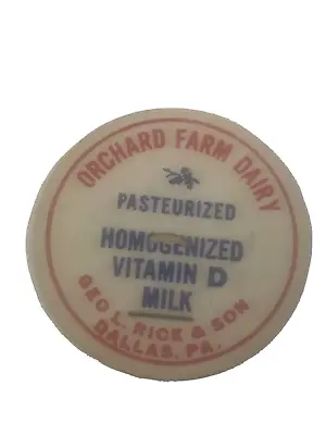 Vintage Orchard Farm Dairy Dallas Pa. Lid  Cap Pog For Milk Bottle • $4.49