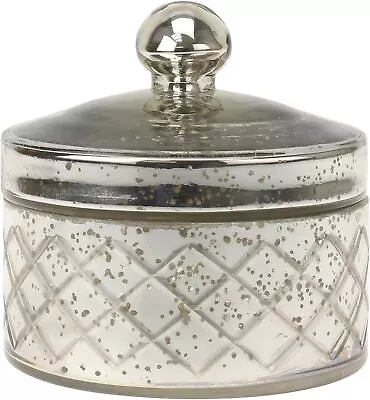 Stonebriar Antique Mercury Glass Storage Container With Lid Silver  • $33.25