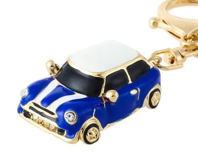 Mini Cooper Style Car Key Chain Gift Blue Red Black Rhinestone Detail Christmas • $8.04