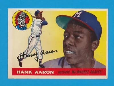 Lot 2) Hank Aaron Hof 1955 Topps #47 103 White Altered Trimmed Read *tphlc-8317 • $255