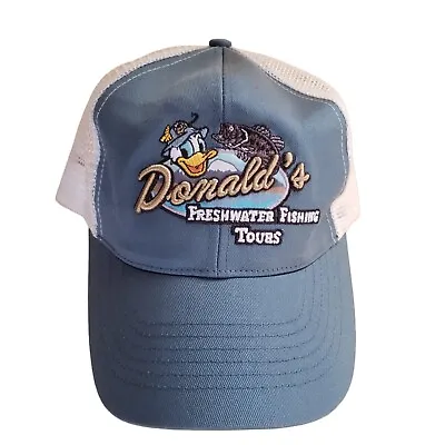 Vintage Disney Donald's Freshwater Fishing Tours Strapback Hat Walt Disney World • $34.97