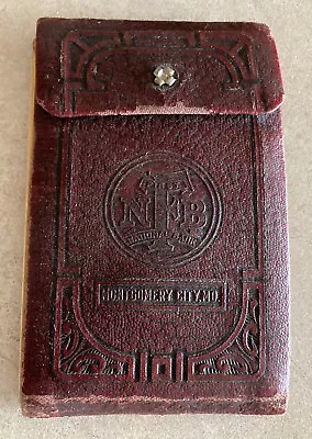 Vintage Montgomery City Missouri Farmers National Bank FNB Leather Check Book • $18.99