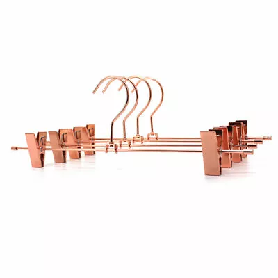 Rose Gold 13.8  Glassy Metal Wire Clips Pants Trousers Clothes Hangers 30PCS • $46.99