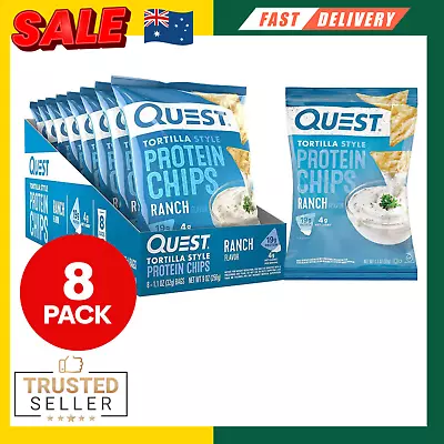 Quest Torilla Protein Chips 32g 8 Pack Ranch Flavour Nutrition Chips Gluten Free • $51.95