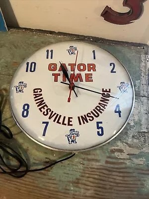 Vintage University Of Florida Bubble Glass Clock Collegiate Gator Rare 60’s 70’s • $245