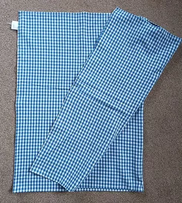 Laura Ashley Blue/White Gingham Tablecloth. 100% Cotton 62 X 42in. • £12